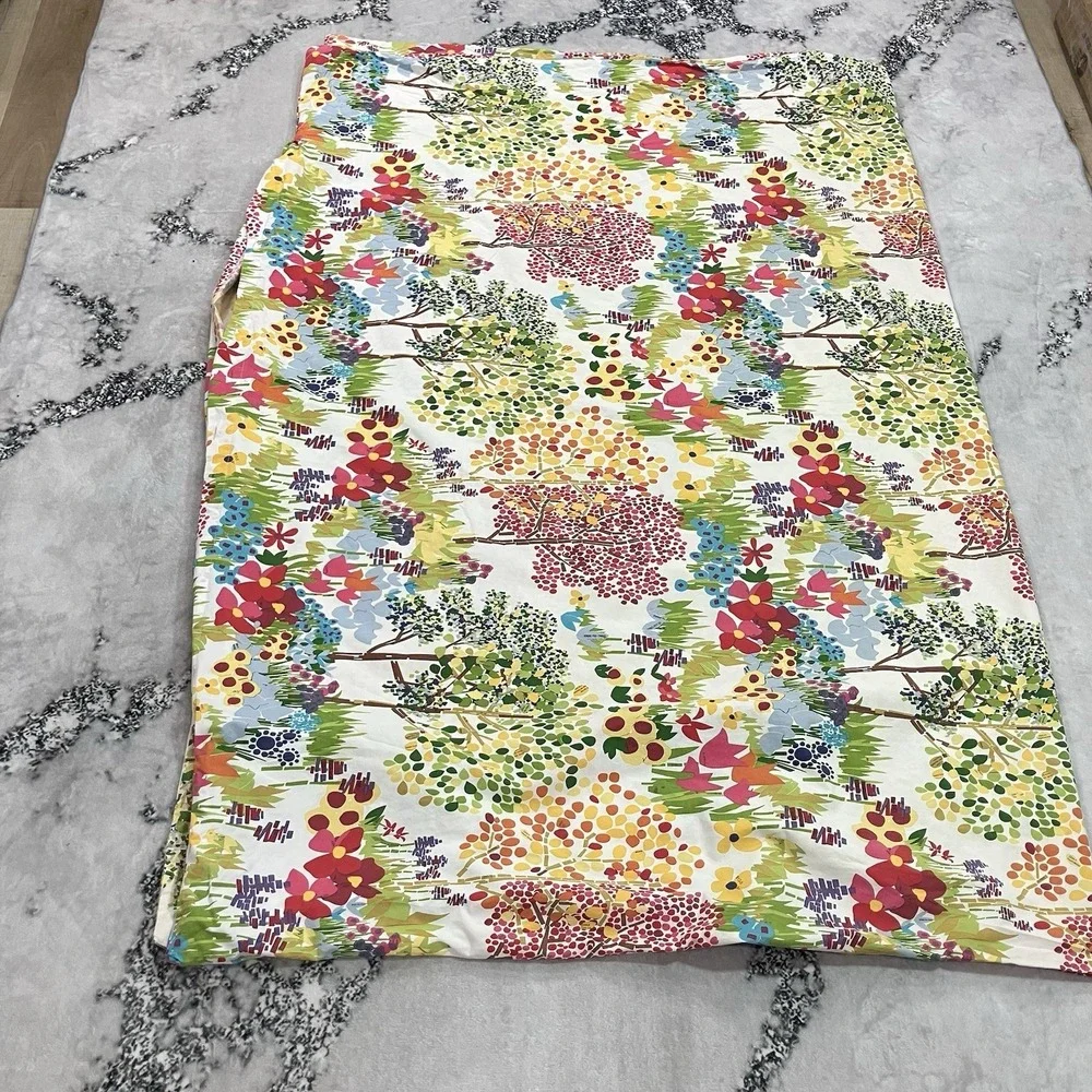 Pottery Barn Twin Duvet Cover Floral Garden Multicolor Cotton Made in Israel